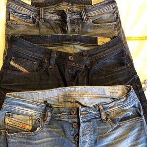 Lot of (3) diesel men’s jeans